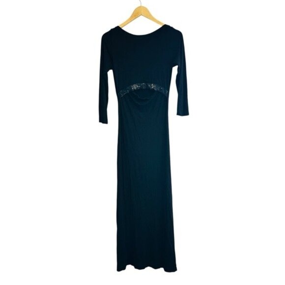Peek-a-boo Women’s Black Dress Size Small Elegant Black Maxi Dress - Picture 1 of 12